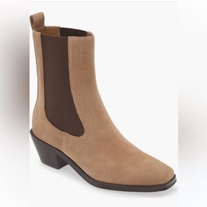 Nordstrom Beige and Dark Brown Ankle Booties